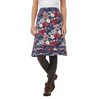 Mantaray Blue floral jersey skirt